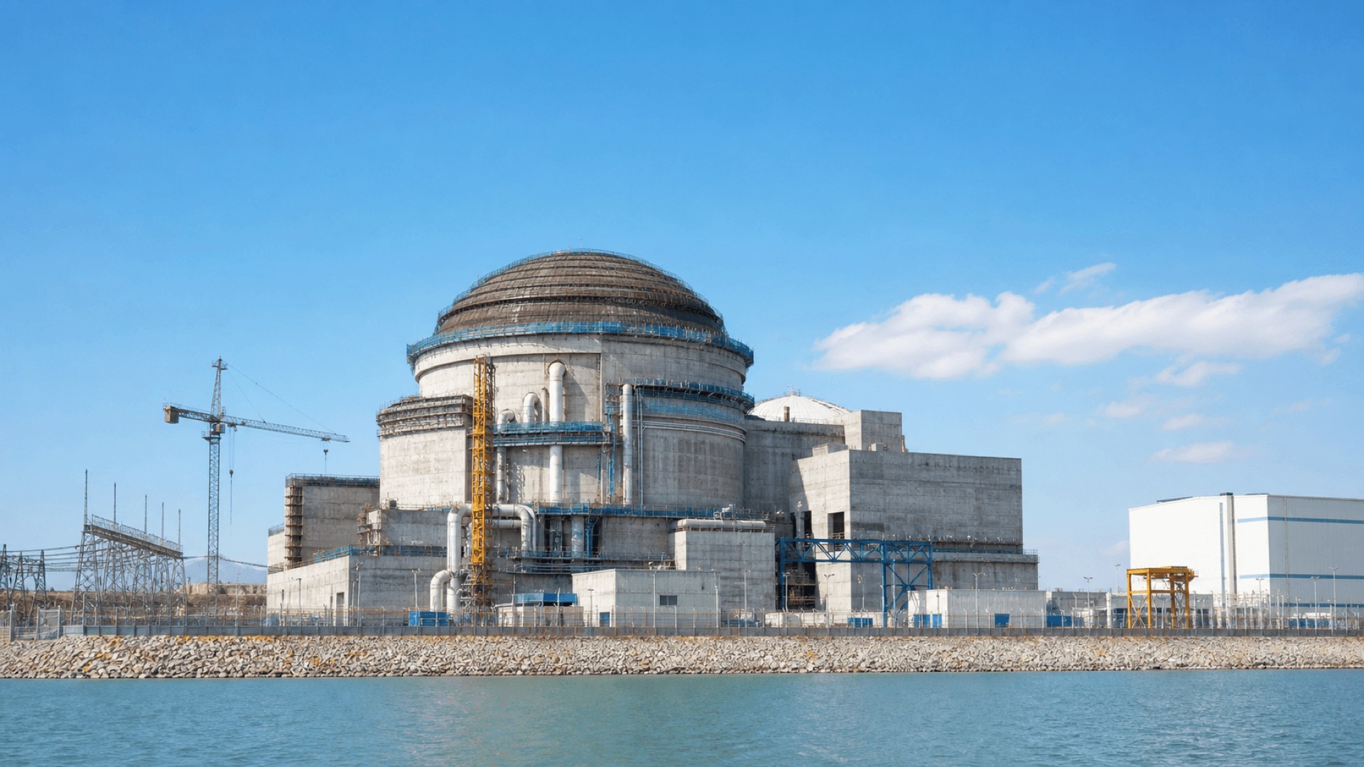 Tianwan nuclear power plant Unit 8 under construction in Jiangsu, China, representing completion of cold functional tests before hot testing and fuel loading. Illustration: NNN
