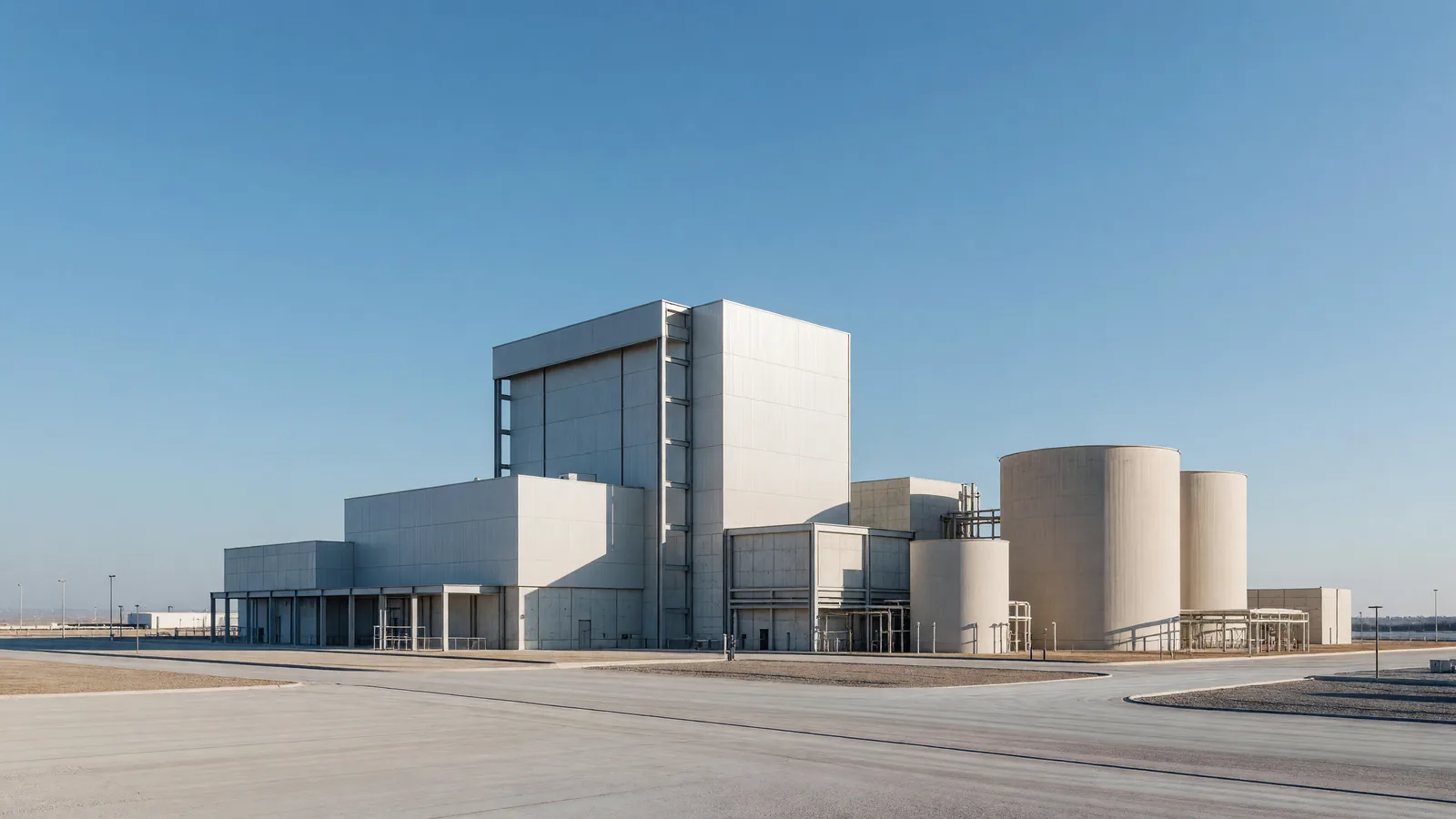 An operating nuclear plant's industrial buildings and storage tanks in daylight, illustrating the upgrades behind Google and Constellation's planned 890 MW of capacity. Illustration: NNN