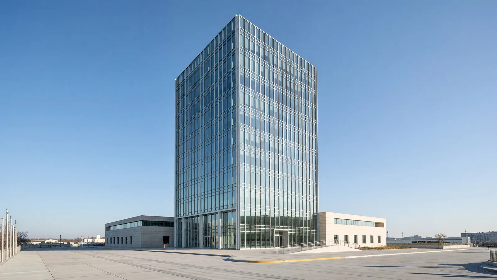 The Inter-American Development Bank's glass headquarters building in Washington, D.C., illustrates its new nuclear cooperation agreement with the IAEA for Latin America and the Caribbean. Illustration: NNN