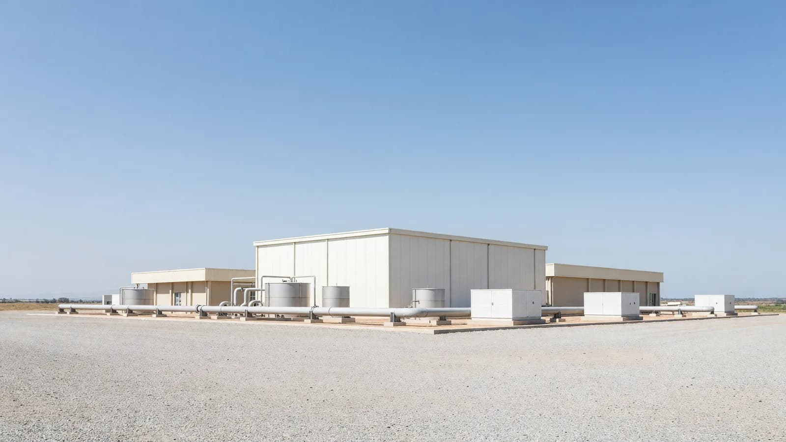 A radioactive-waste processing facility in a dry landscape, illustrating the IAEA's review of Kenya's waste-planning programme. Illustration: NNN