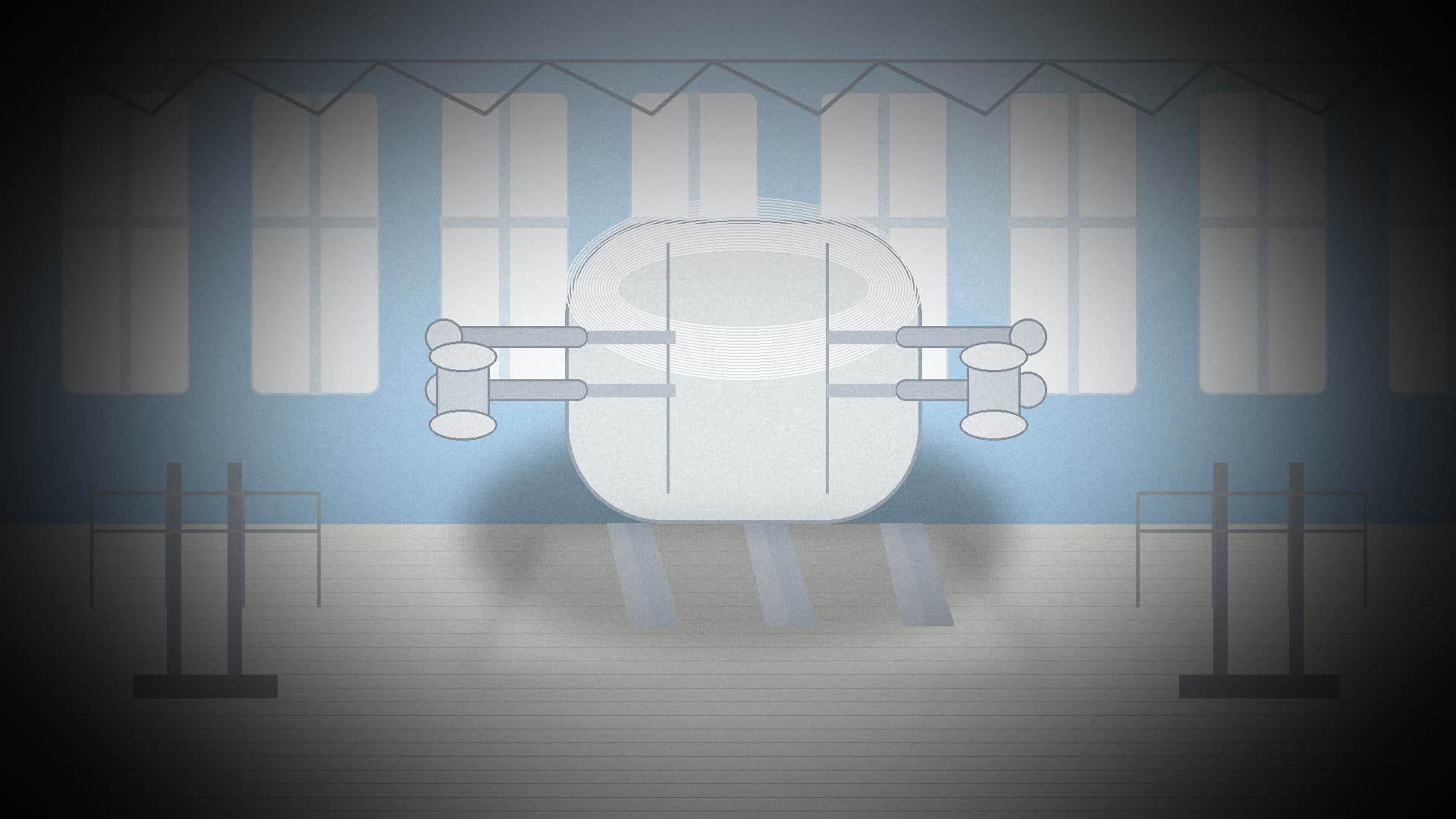 A lead-cooled fast reactor module in a bright engineering hall, illustrating Newcleo's NRC licensing push for the LFR-AS-200. Illustration: NNN
