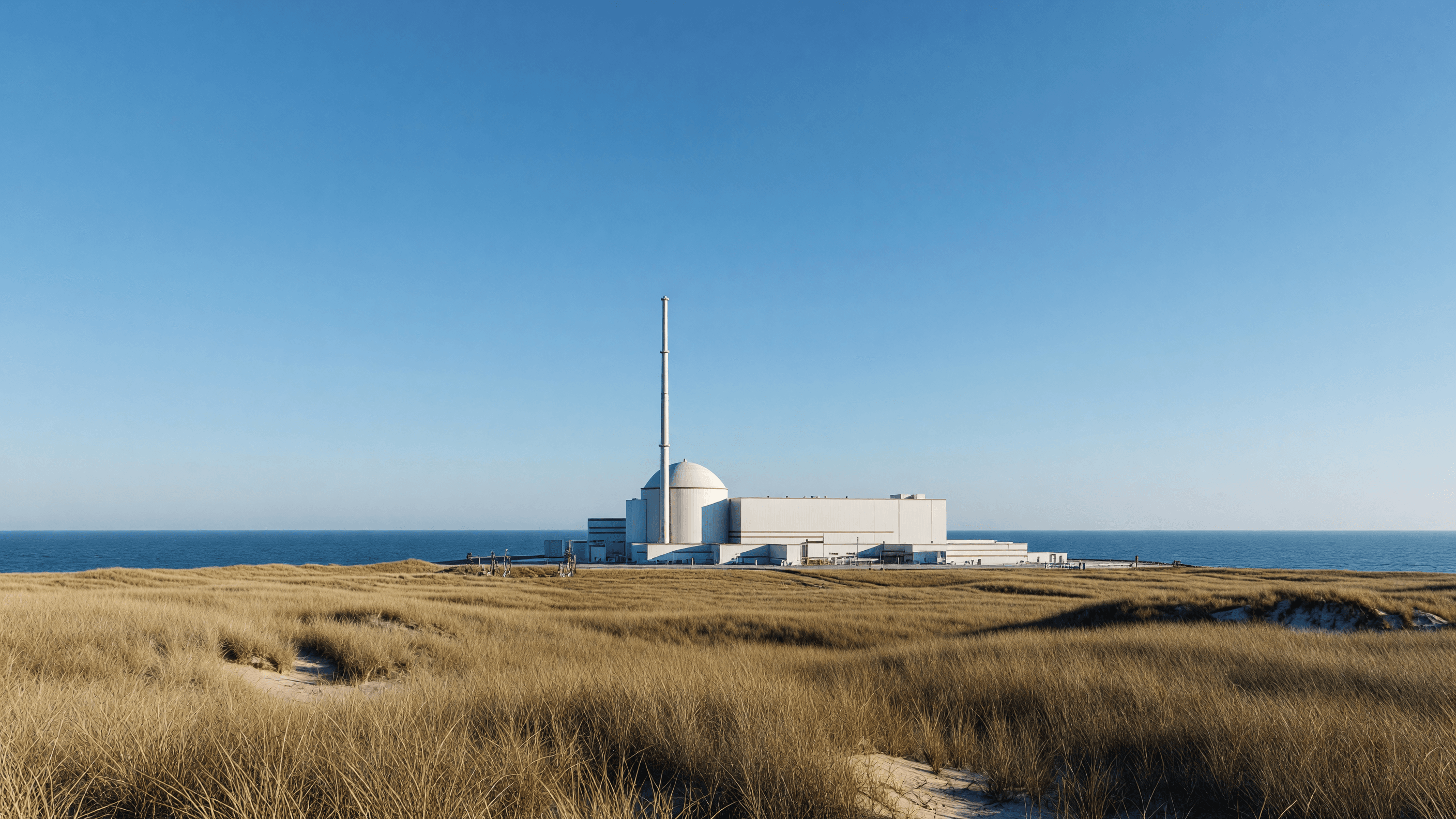 The Palisades nuclear plant on the Lake Michigan shoreline, where the NRC documented two Green radiation-safety findings during Holtec's restart work. Illustration: NNN