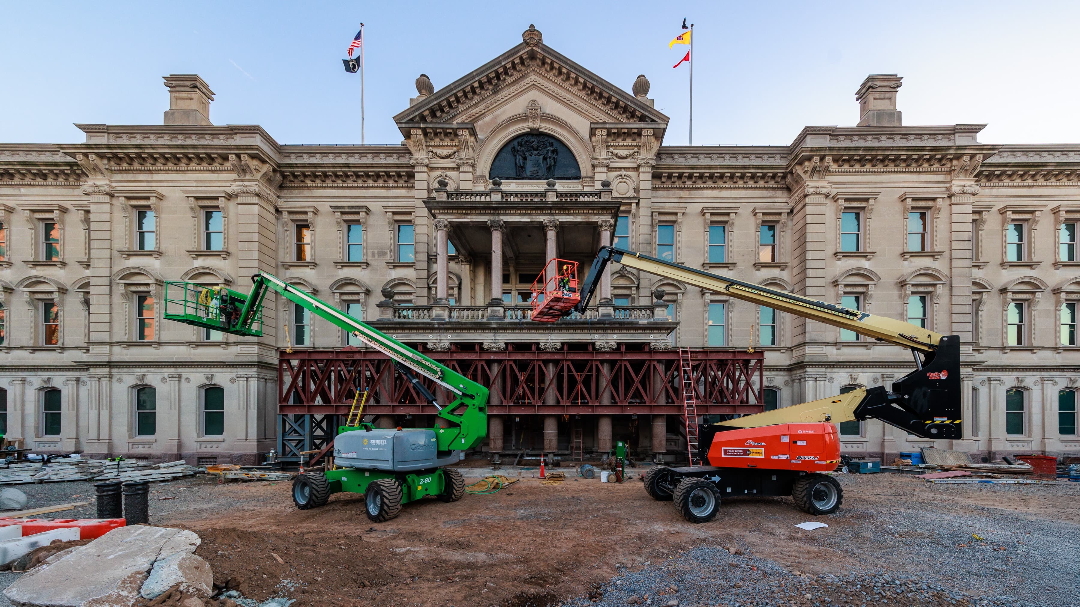 Renovations at the New Jersey State Capitol in Trenton, the setting for the Power NJ Act's procurement debate. Image: Kenneth C. Zirkel / Wikimedia Commons (CC BY 4.0)