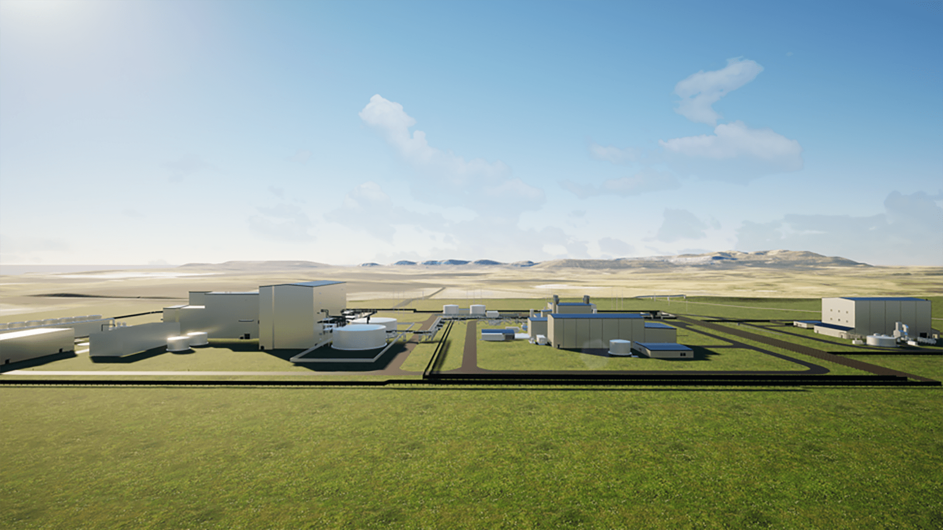Rendering of TerraPower's Natrium reactor project in Kemmerer, Wyoming, the only U.S. nuclear build currently under construction in NNN's tracker. Image: U.S. Department of Energy (public domain)